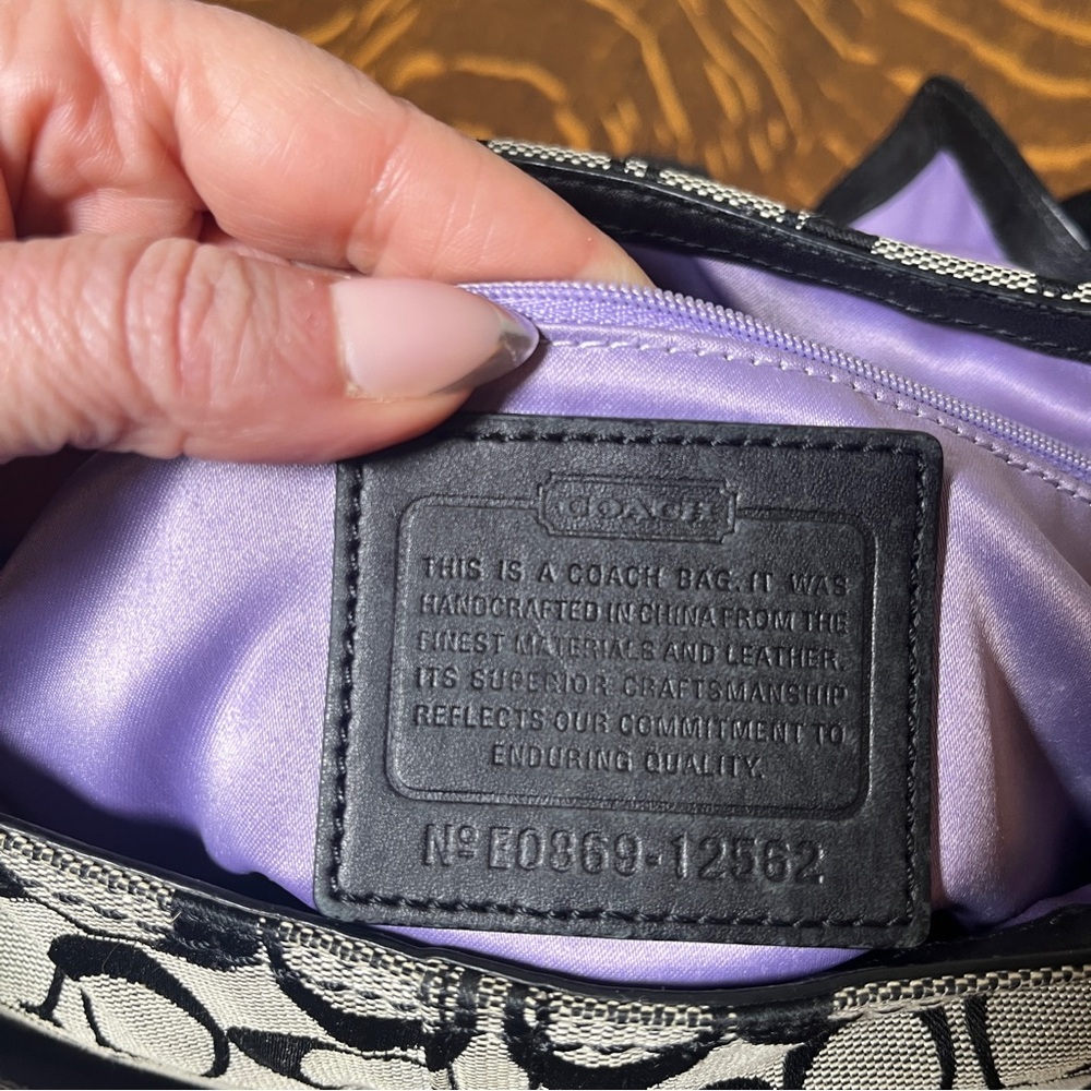 Coach Bleeker Black and Gray Signature C Hobo Bag - Picture 9 of 11